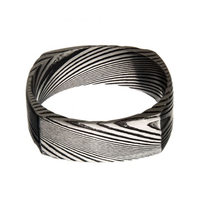 Mens Damascus Square Ring