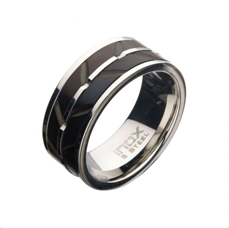 Mens Stainless Steel Wave Ring