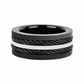 Mens Multiple Cable Steel Band Ring
