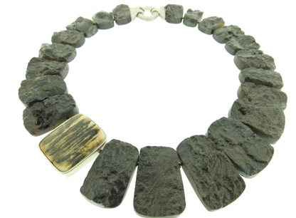 Hematite Stone and Ivory Collar