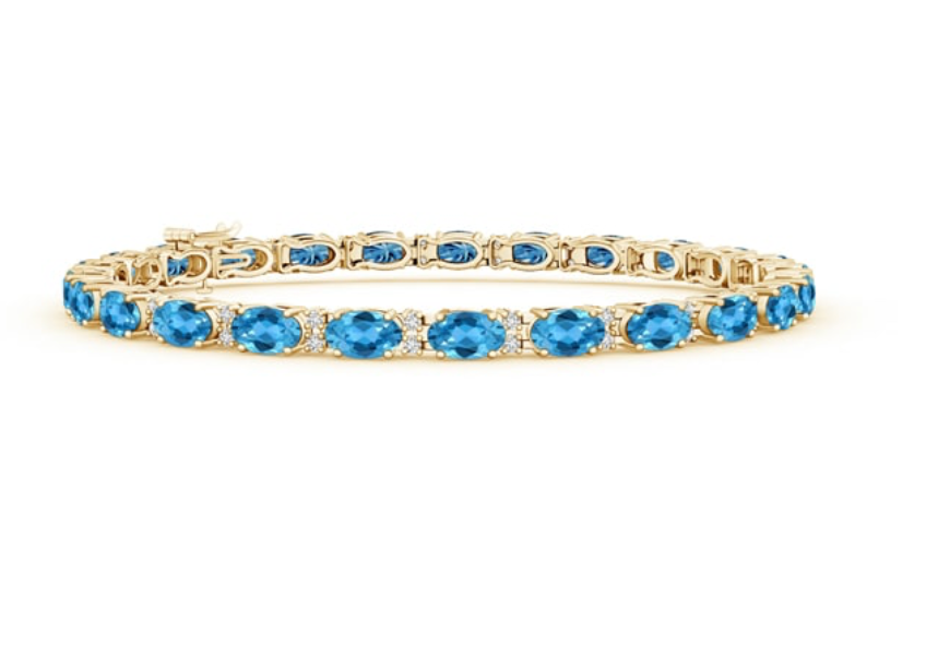 Vintage Blue Topaz Line Bracelet