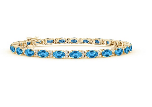 Vintage Blue Topaz Line Bracelet