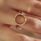 Baguette Diamond and Gold Circle Statement Ring