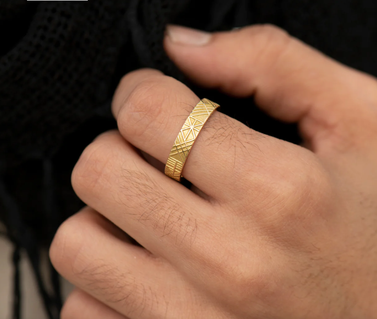 Unique Geometric Wedding Ring