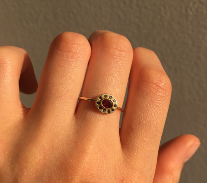 Ruby Halo Ring