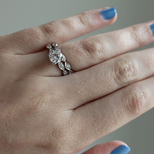 Semi Mount Engagement Ring with Marquise Silhouette Bands