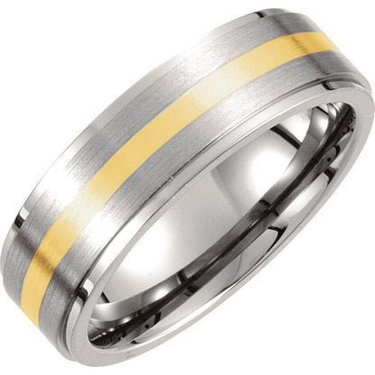 Titanium and Gold Inlay Flat Band