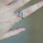 Moonstone Diamond Halo Ring