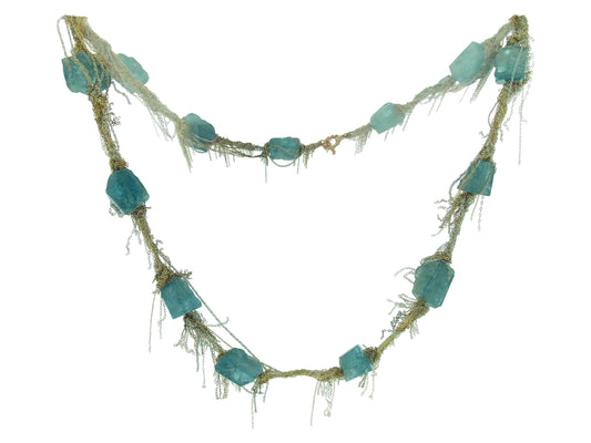 Aquamarine Fringe Necklace