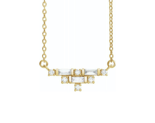 Art Deco Diamond Bar Necklace