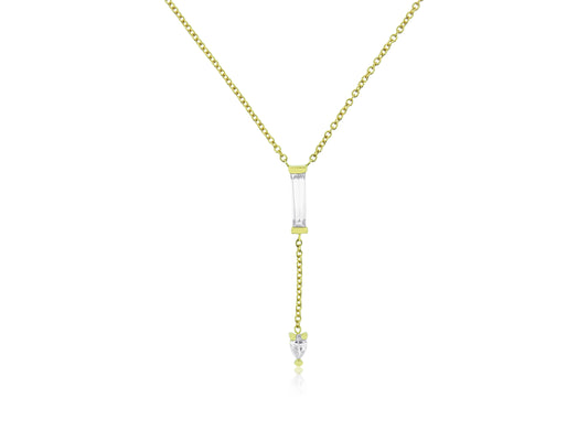 Baguette Diamond Drop Necklace