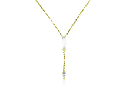 Baguette Diamond Drop Necklace