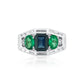 Custom Diamond and Emerald Ring
