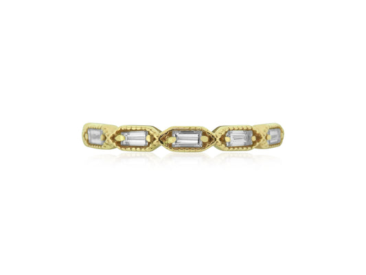 Baguette Diamond Milgrain Band