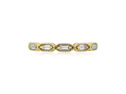 Baguette Diamond Milgrain Band