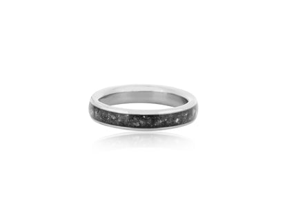 Narrow Black Pearl Titanium Band