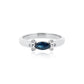 Sapphire and Diamond Horizontal Ring