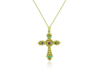 Gold Gemstone Cross