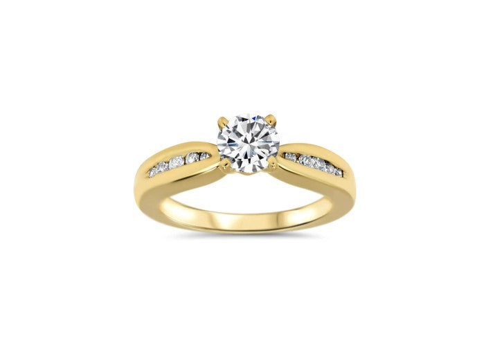 Diamond Engagement Ring with Channel Accents
