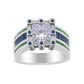 Diamond, Sapphire and Emerald Wow Ring