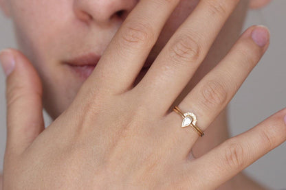 Pear Diamond Wedding Set
