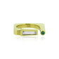 Tapered Baguette Diamond Emerald Ring