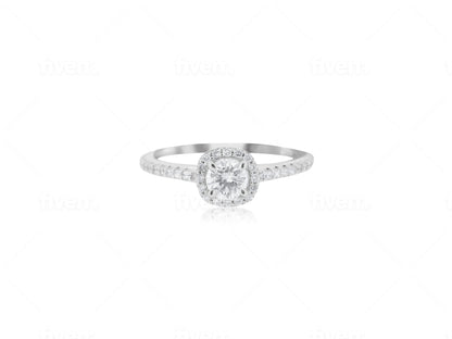 Diamond Halo Engagement Ring
