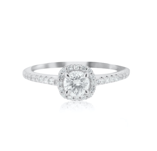 Diamond Halo Engagement Ring