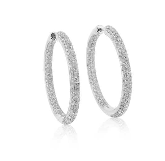 Diamond Hoop Earrings Paved