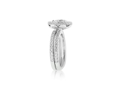 Halo Engagement Semi Mount Ring with Diamond Band