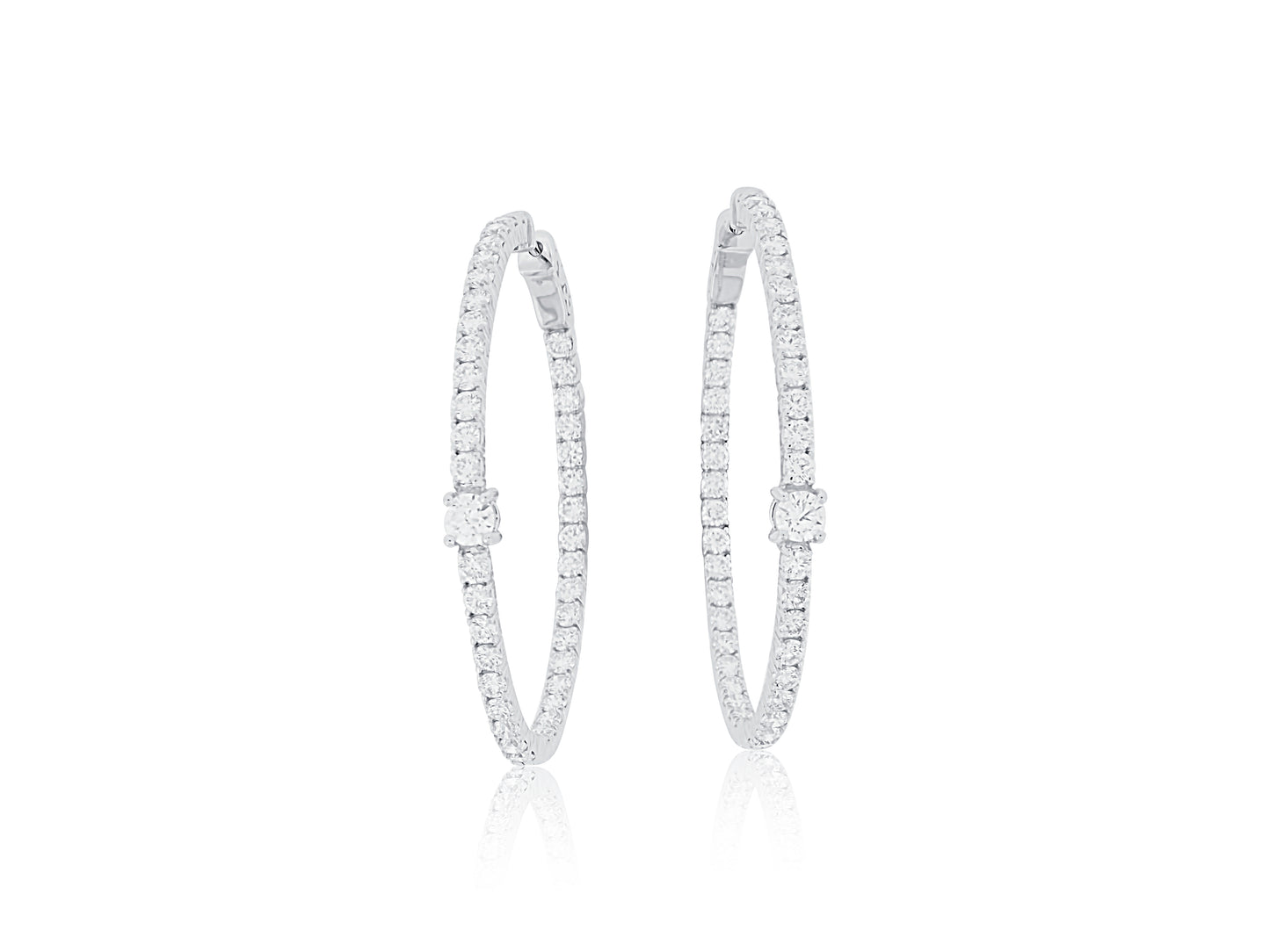 Alluring Diamond Oval Earrings