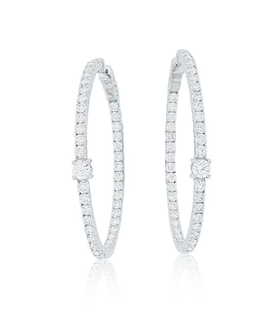 Alluring Diamond Oval Earrings