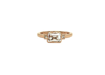 White Topaz Rose Gold Ring