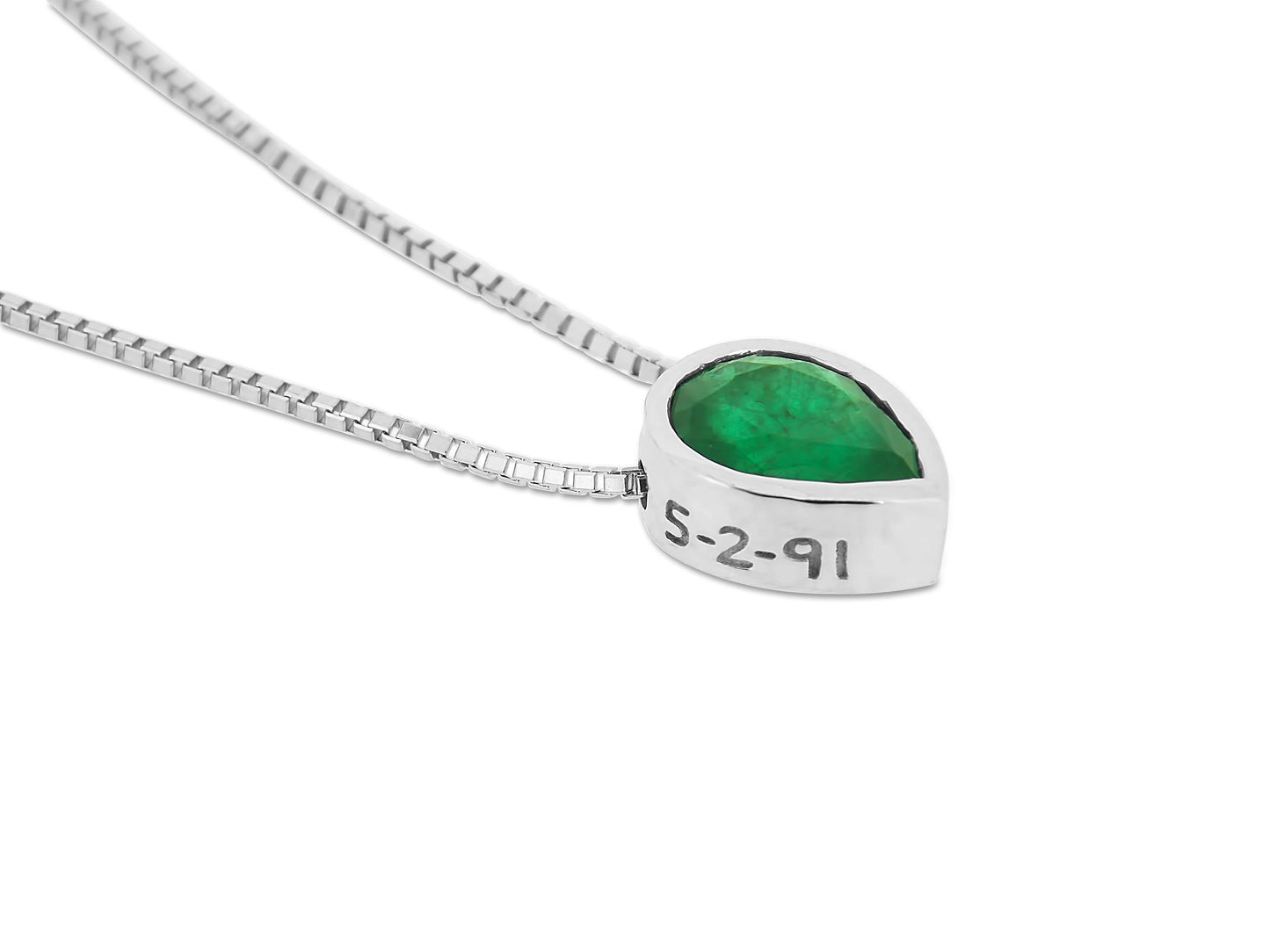 Custom Emerald Birthstone Pendant