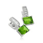 Custom Platinum, Diamond and Peridot Ring and Earrings