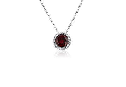 Garnet Halo Pendant