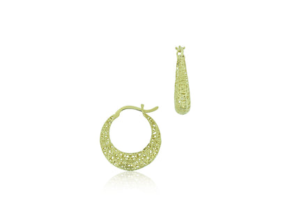 Filigree Cut Out Gold Hoops