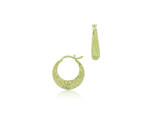 Filigree Cut Out Gold Hoops