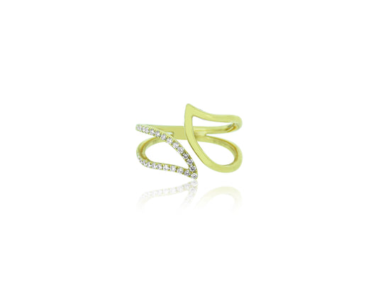 Wave Bypass Diamond Ring