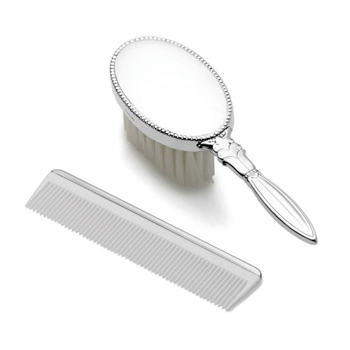 Sterling Silver Girls Comb and Brush Set