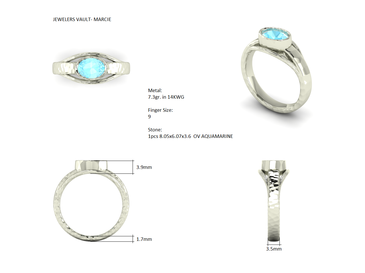 Aquamarine Birthstone Ring