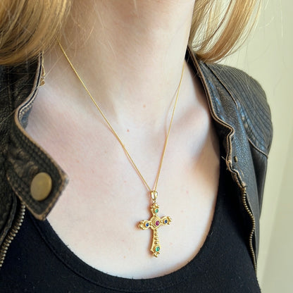 Gold Gemstone Cross