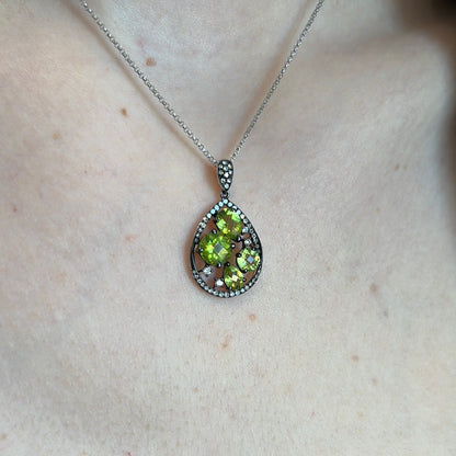 Peridot Diamond Statement Pendant