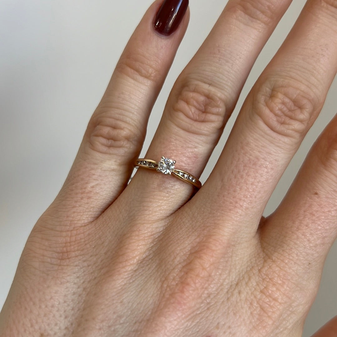 Diamond Engagement Ring with Channel Accents