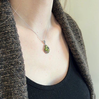 Peridot Diamond Statement Pendant