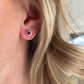 Ruby and Diamond Halo Studs