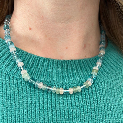 Apatite, Aquamarine, and Pink Beryl Necklace