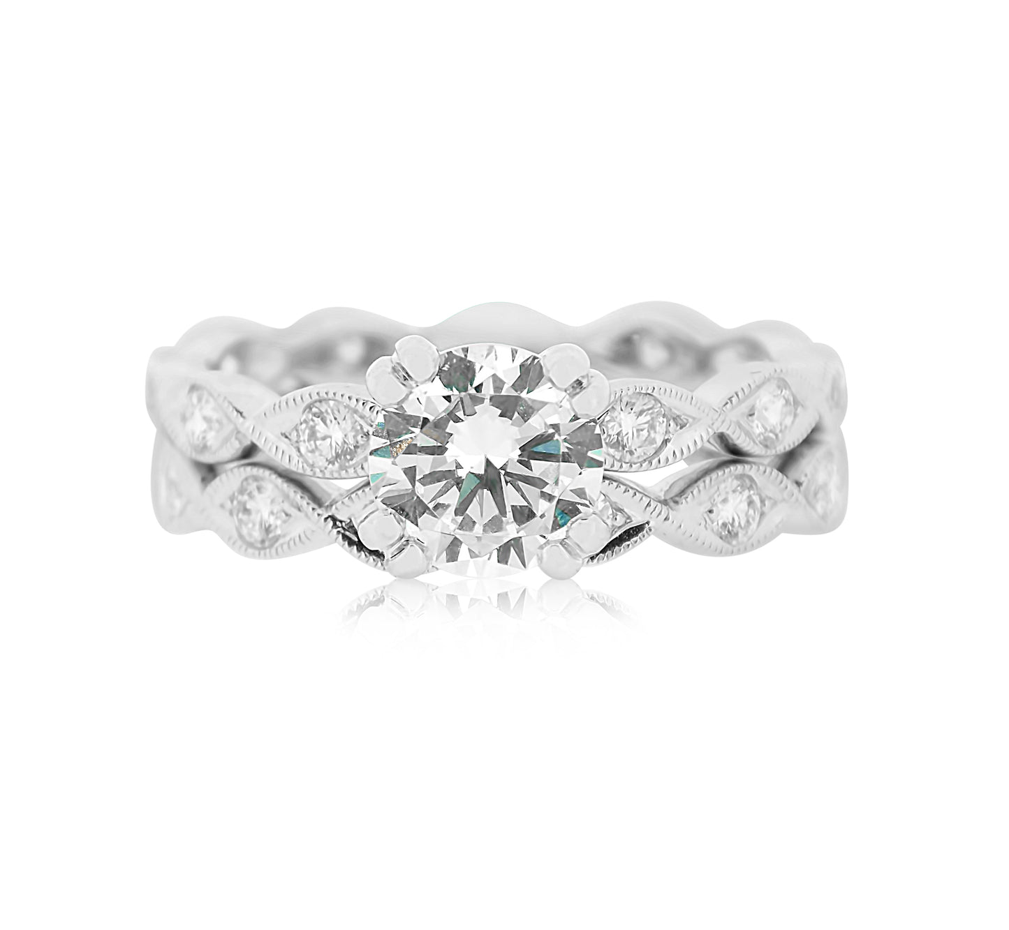 Engagement Ring with Marquise Silhouette Band