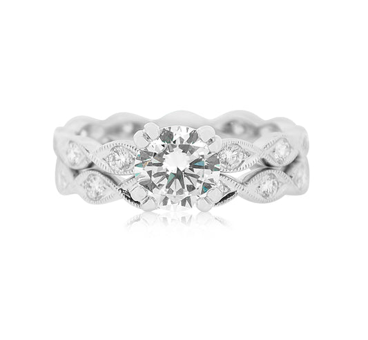 Semi Mount Engagement Ring with Marquise Silhouette Bands