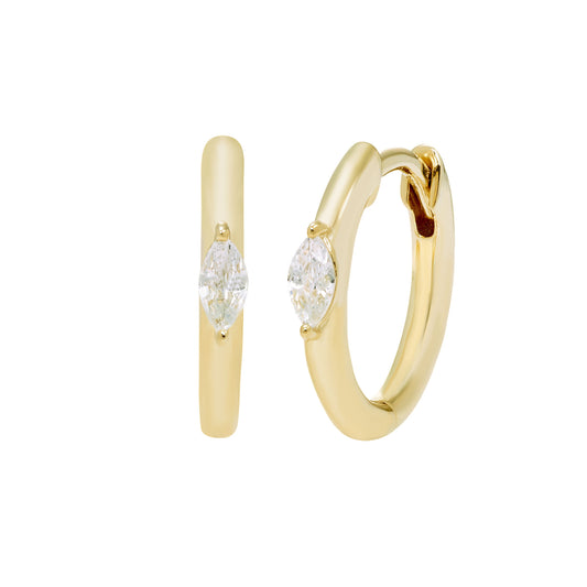 Marquise Diamond Earring Hoops